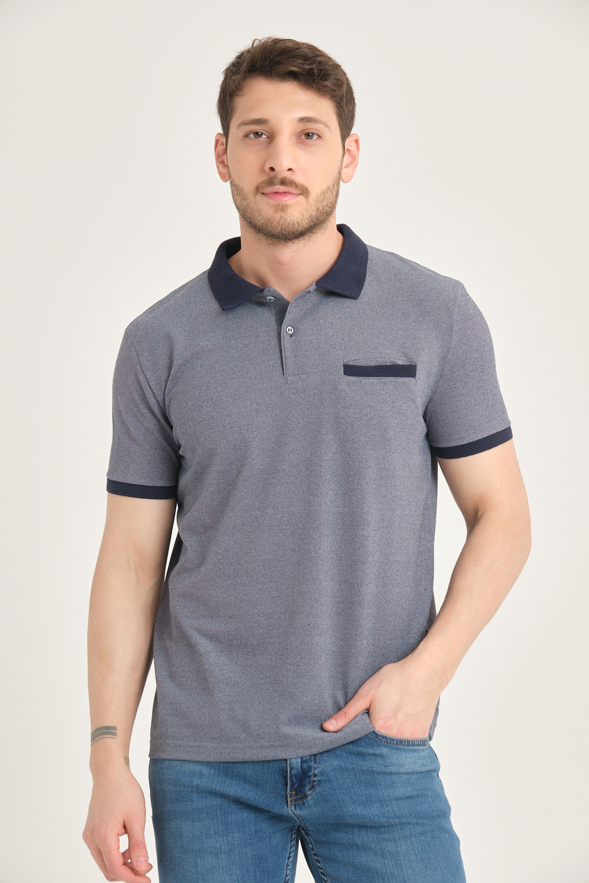 LFC 2013 Model Lacivert Polo Yaka Cepli T-shirt