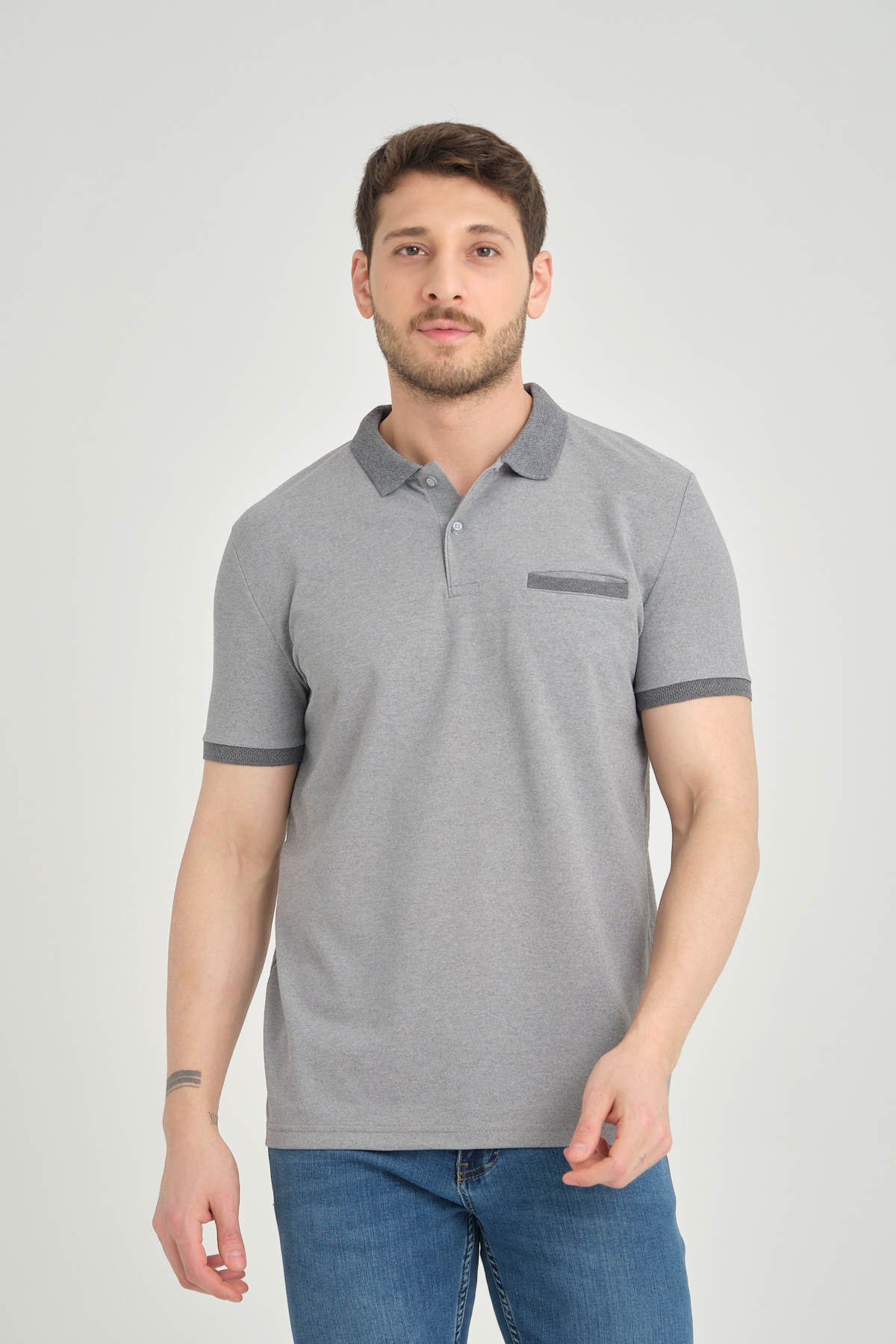 LFC 2013 Model Gri Polo Yaka Cepli T-shirt