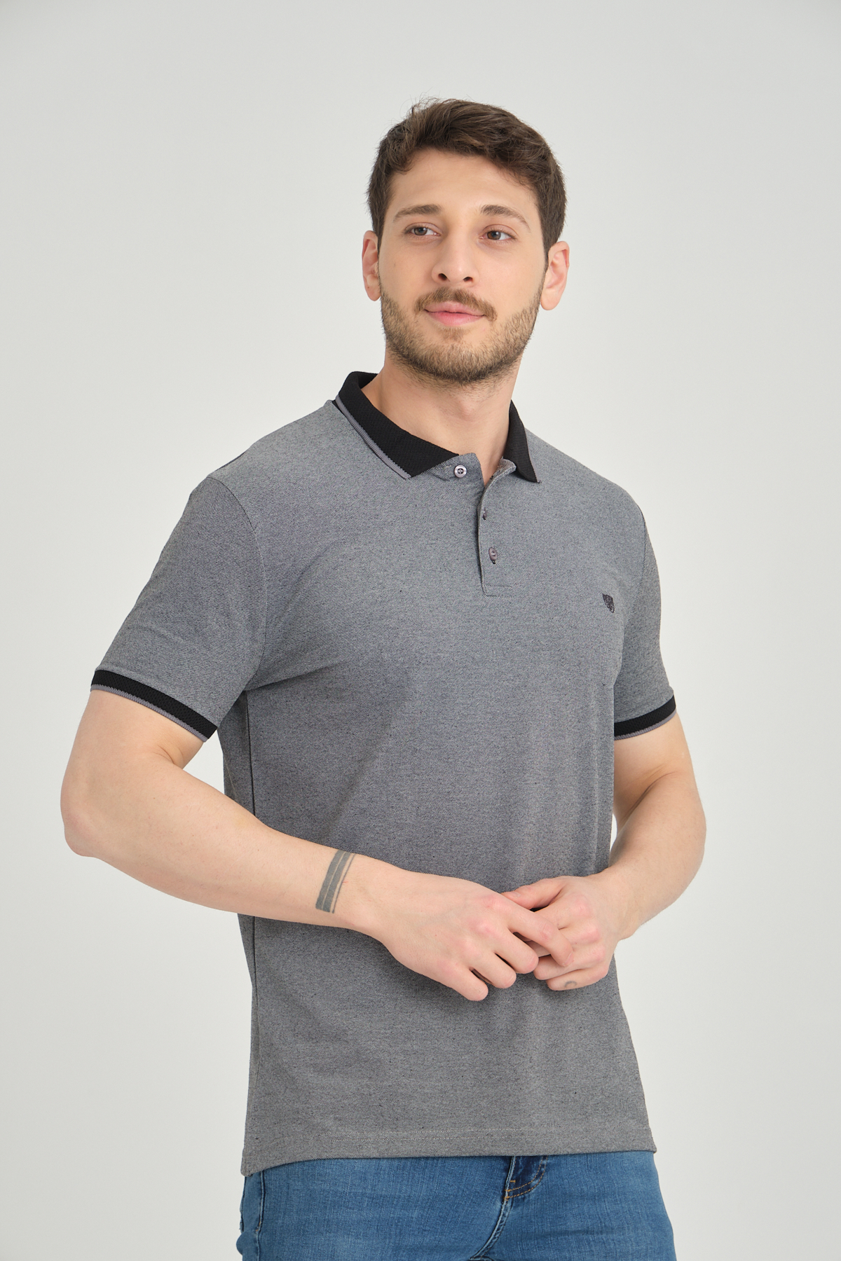 LFC 2031 Model Siyah Polo Yaka T-shirt