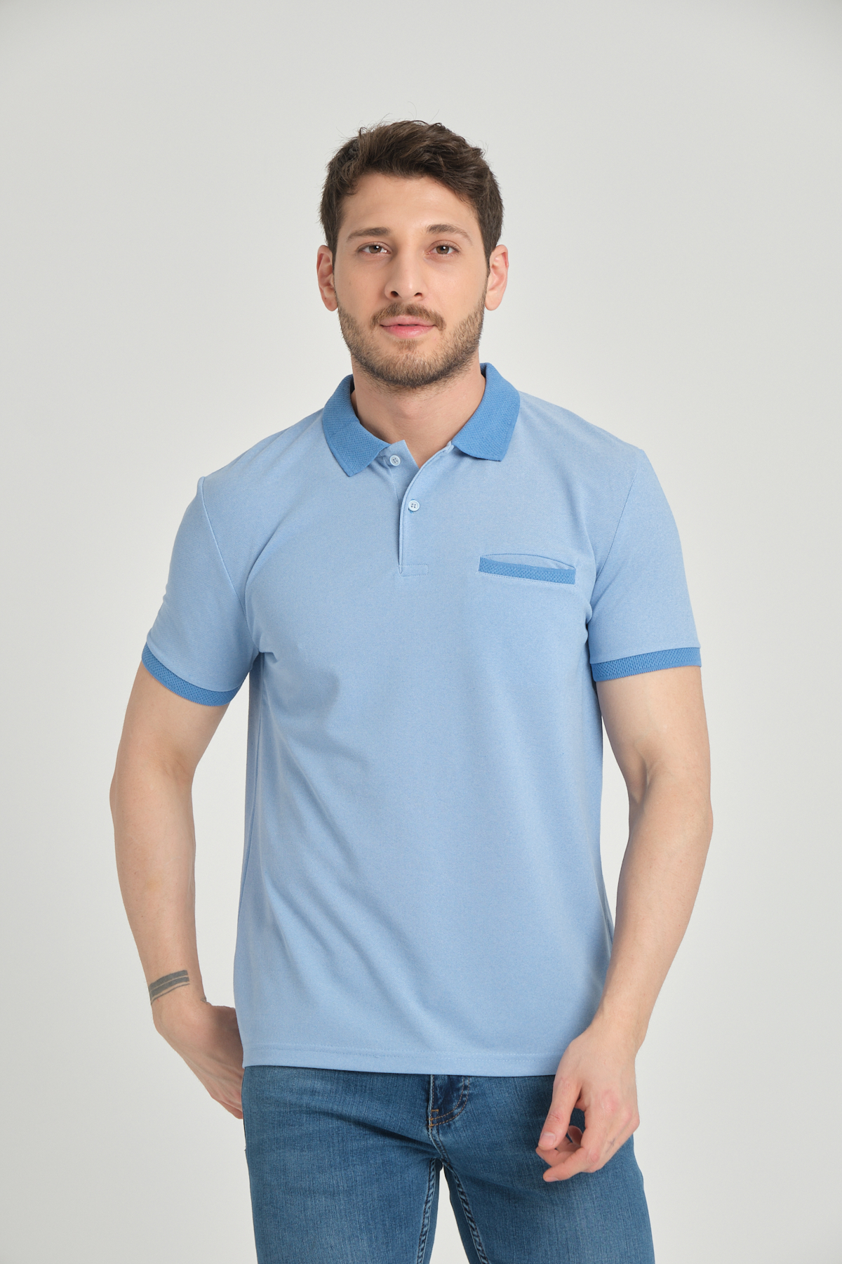 LFC 2013 Model Mavi Polo Yaka Cepli T-shirt