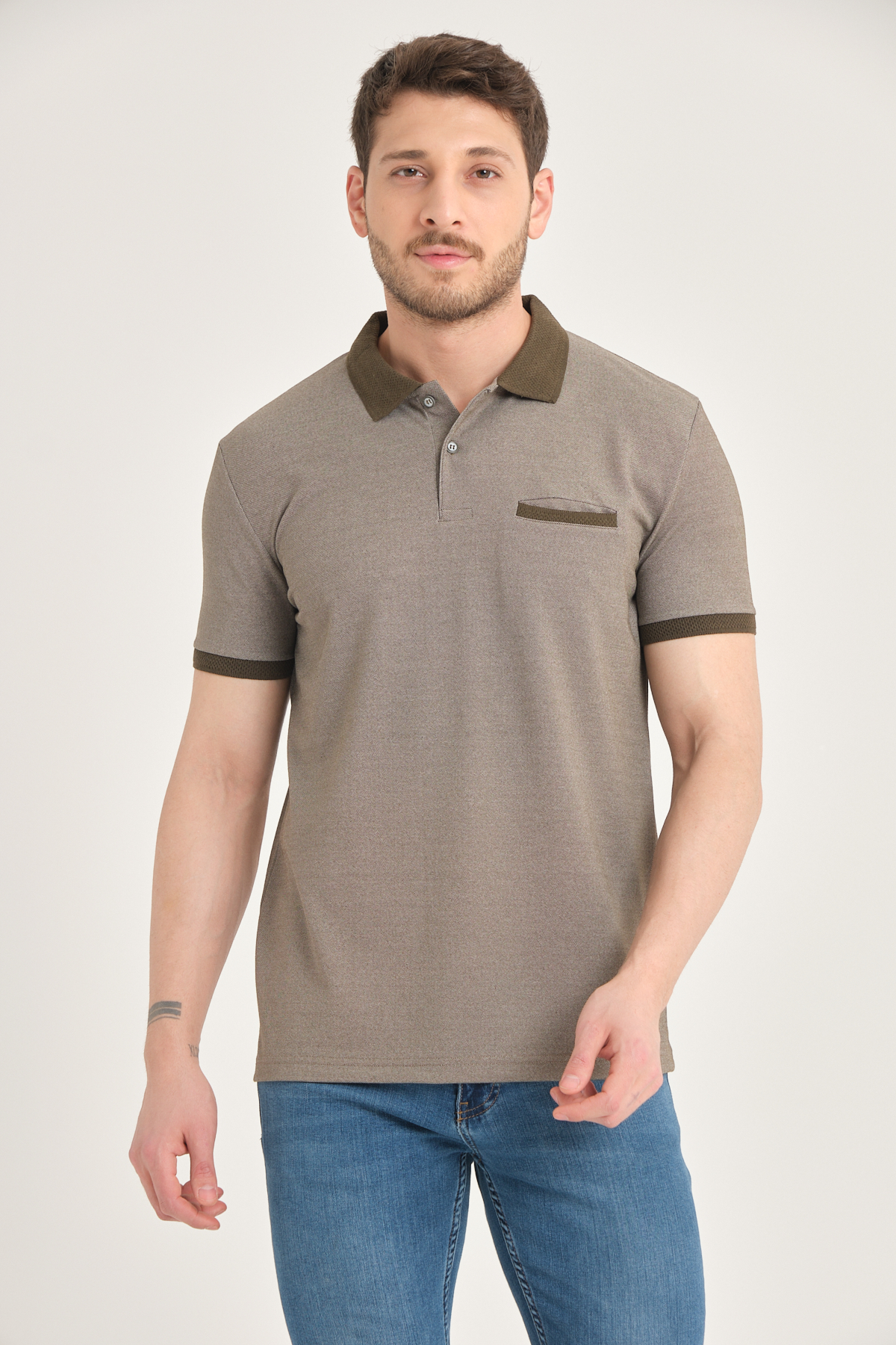 LFC 2013 Model Haki Polo Yaka Cepli T-shirt