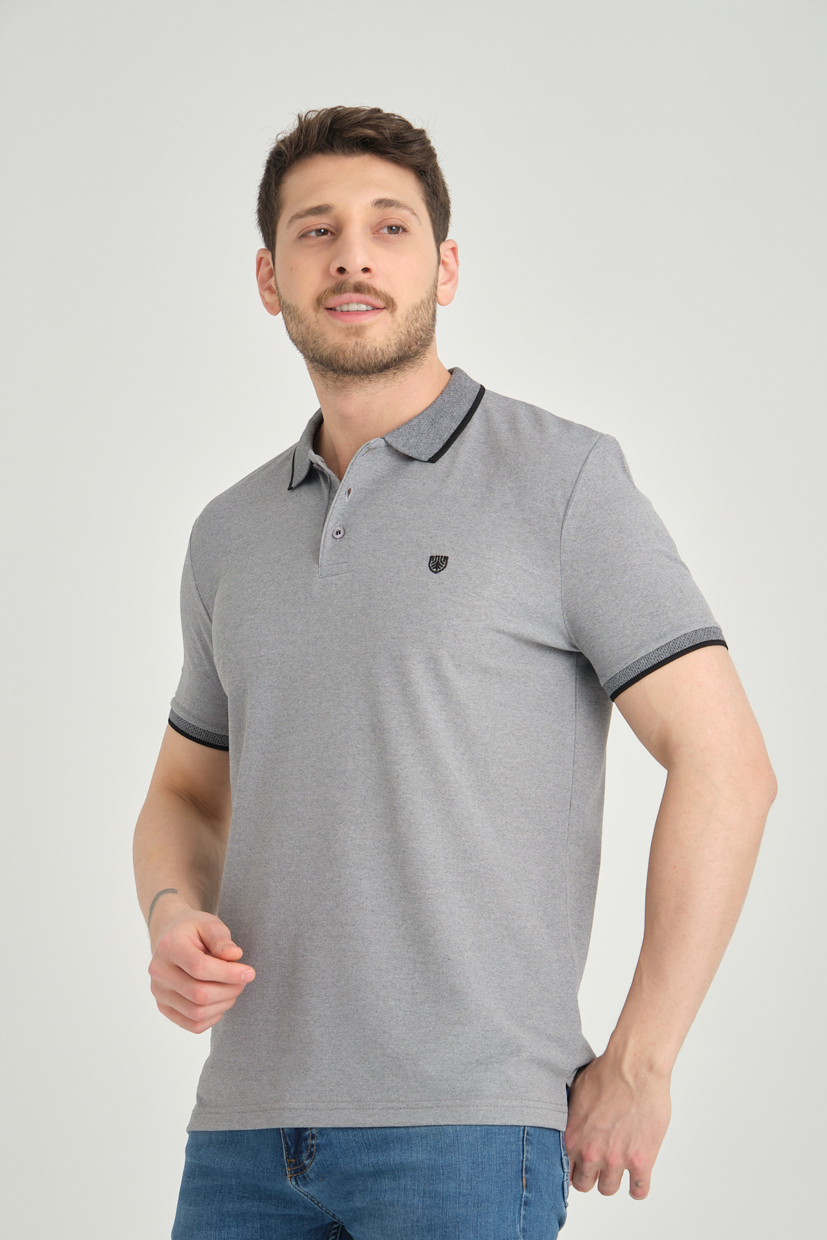 LFC 2031 Model Gri Polo Yaka T-shirt