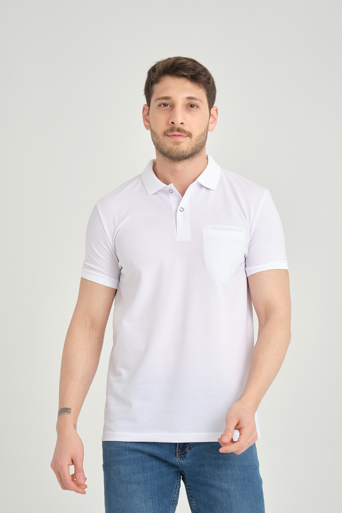 LFC 2013 Model Beyaz Polo Yaka Cepli T-shirt