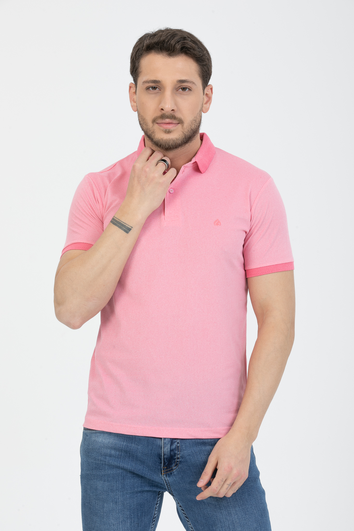 Lfc 2001 Model Pembe Polo Yaka Logolu T-Shirt