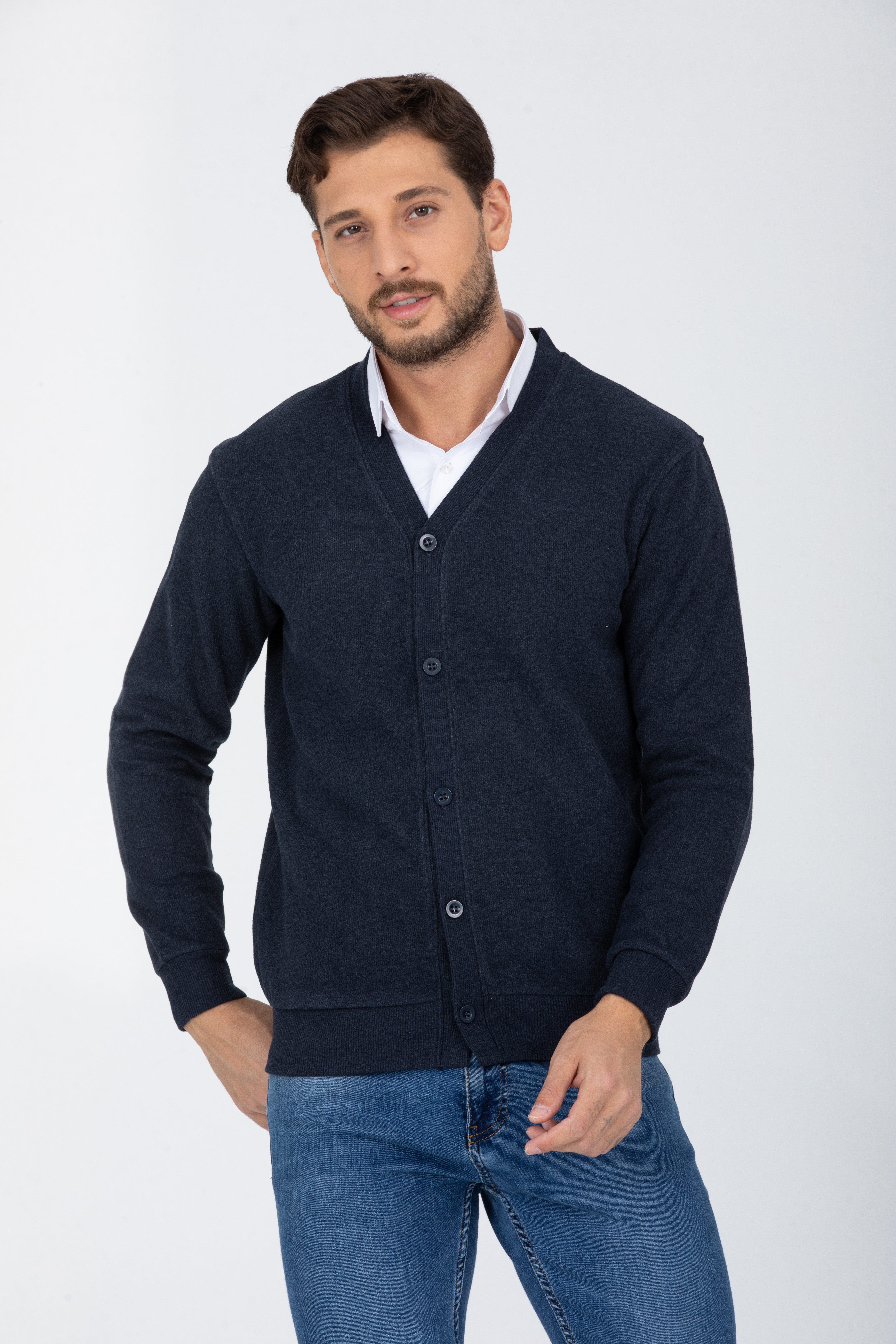 Hırka Lacivert Uzun Kollu